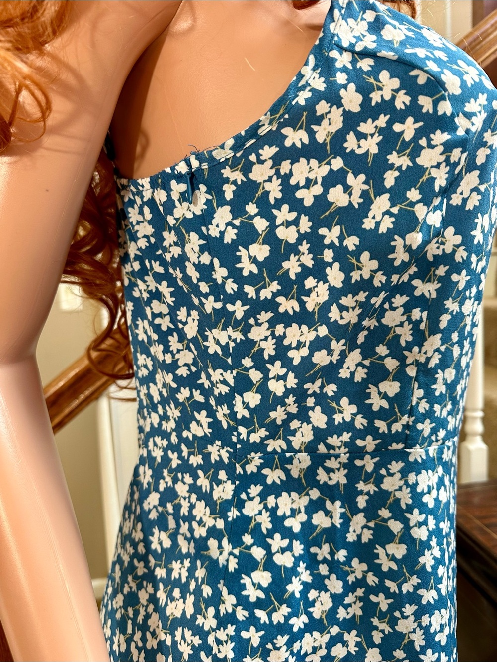 Blue Floral Slip Dress - Picture 5 of 9
